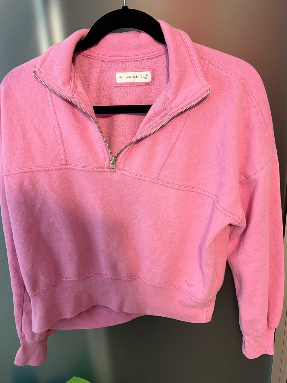 abercrombie kids Pink Half-Zip Fleece Sweatshirt